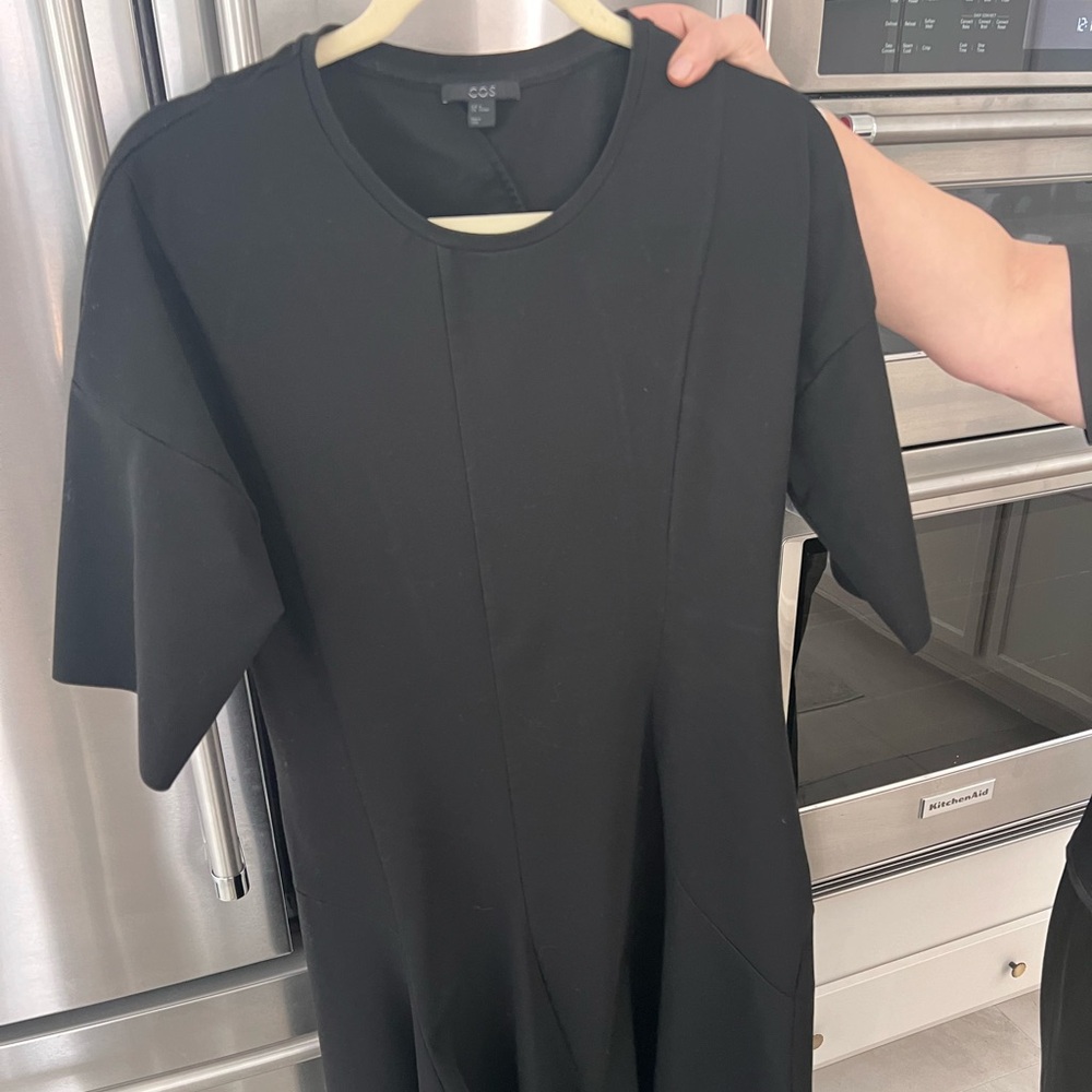 COS Black Midi Crewneck Dress
